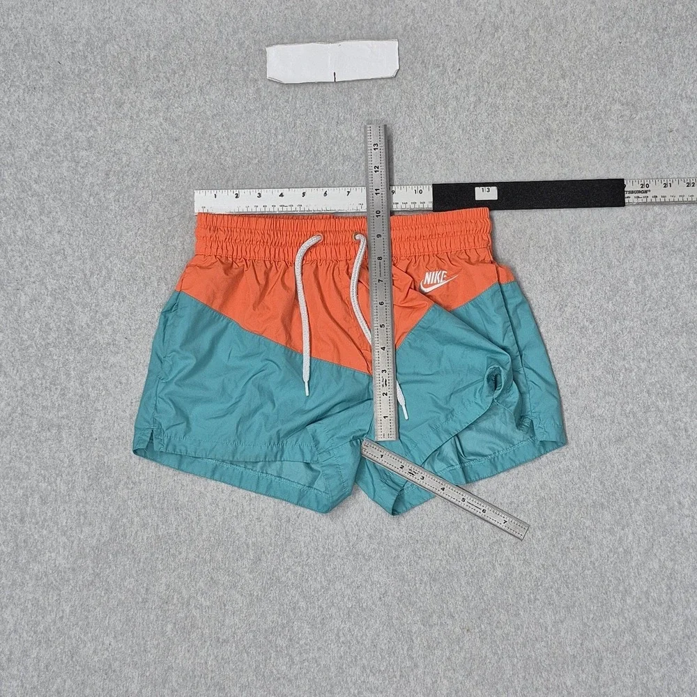 Nike Women Shorts S‎ Teal Colorblock Swimwear AR2362-309 Swim Trunks Logo